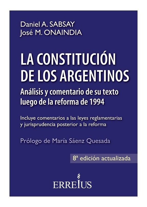 La Constitucion De Los Argentinos Alberto Sabsay