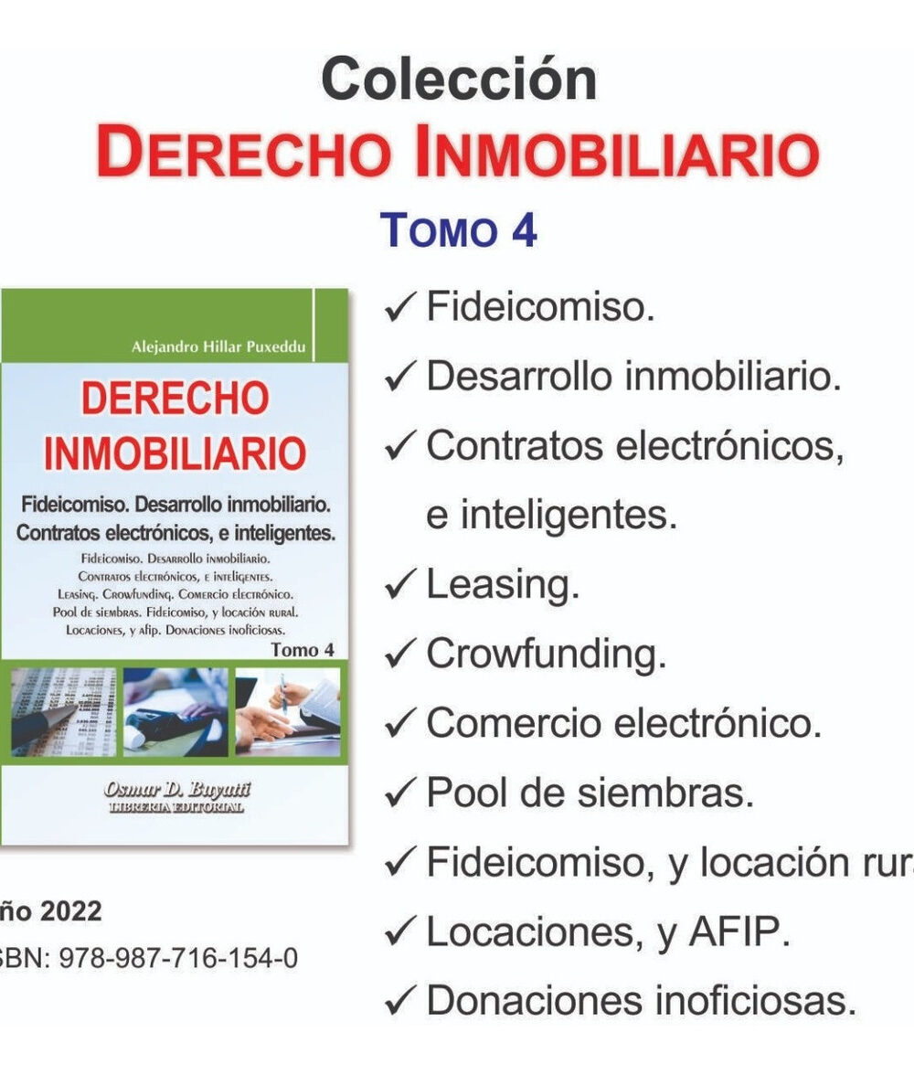 Derecho Inmobiliario Colección 4 Tomos Hillar Puxeddu - Imagen 5