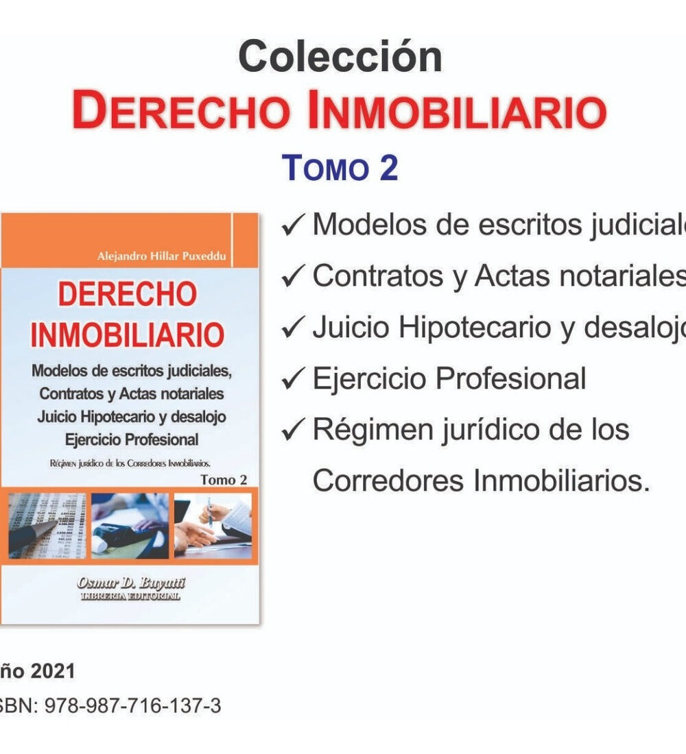 Derecho Inmobiliario Colección 4 Tomos Hillar Puxeddu - Imagen 2