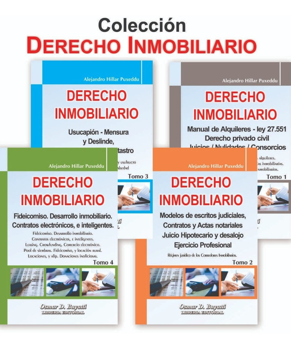 Derecho Inmobiliario Colección 4 Tomos Hillar Puxeddu
