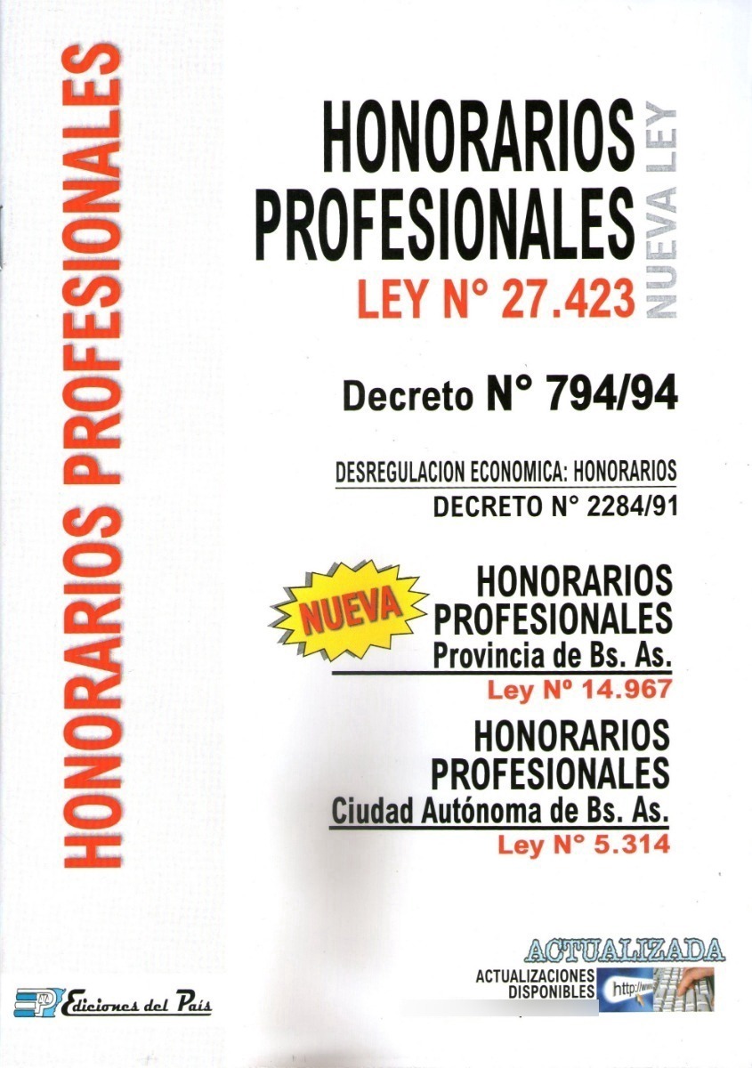 Honorarios Profesionales Ley 27423
