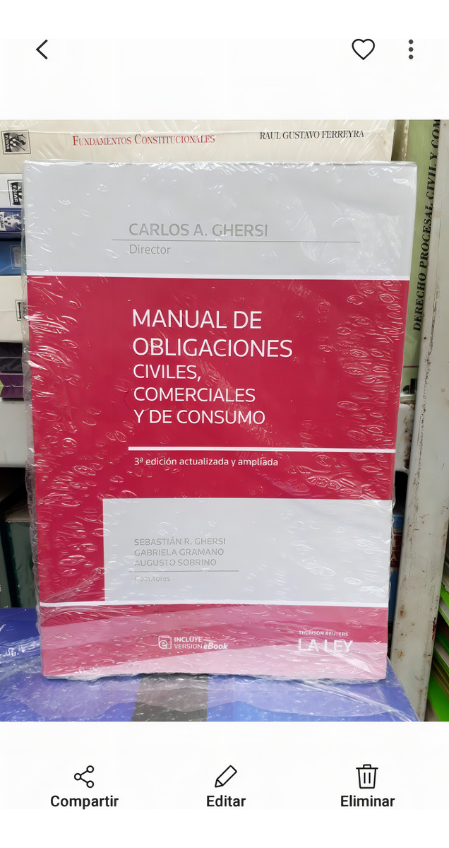 Carlos Ghersi / Manual De Obligaciones 3ra. Ed. 2017