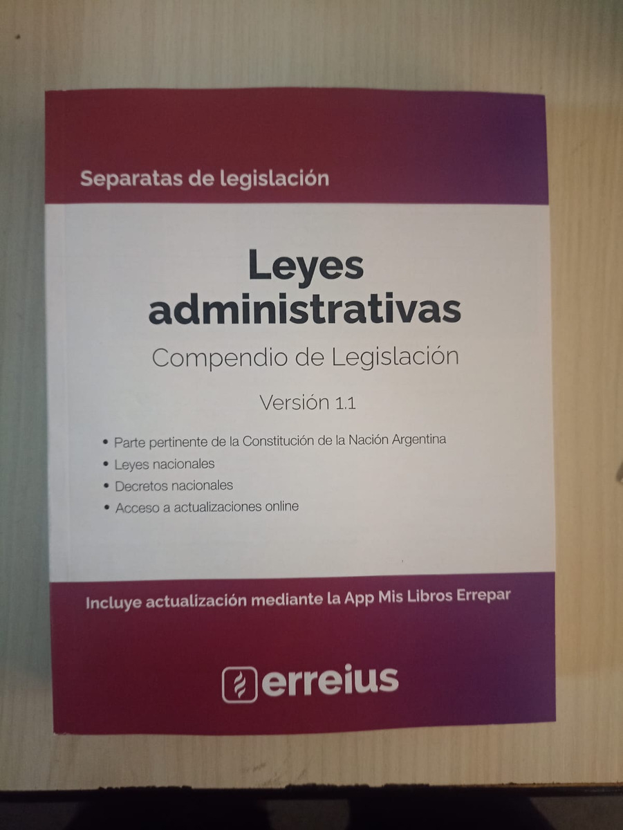 Leyes Administrativas: Compendio De Legislación, De Erreius. Editorial Errepar, Tapa Blanda, Edición 1.1 En Español, 2025